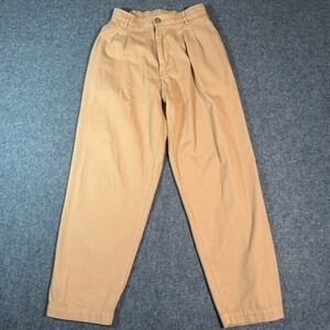 Big Bud Press Trousers Khaki Pleated High Waisted Pants Womens XS Made USA Boho